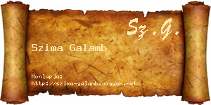 Szima Galamb névjegykártya